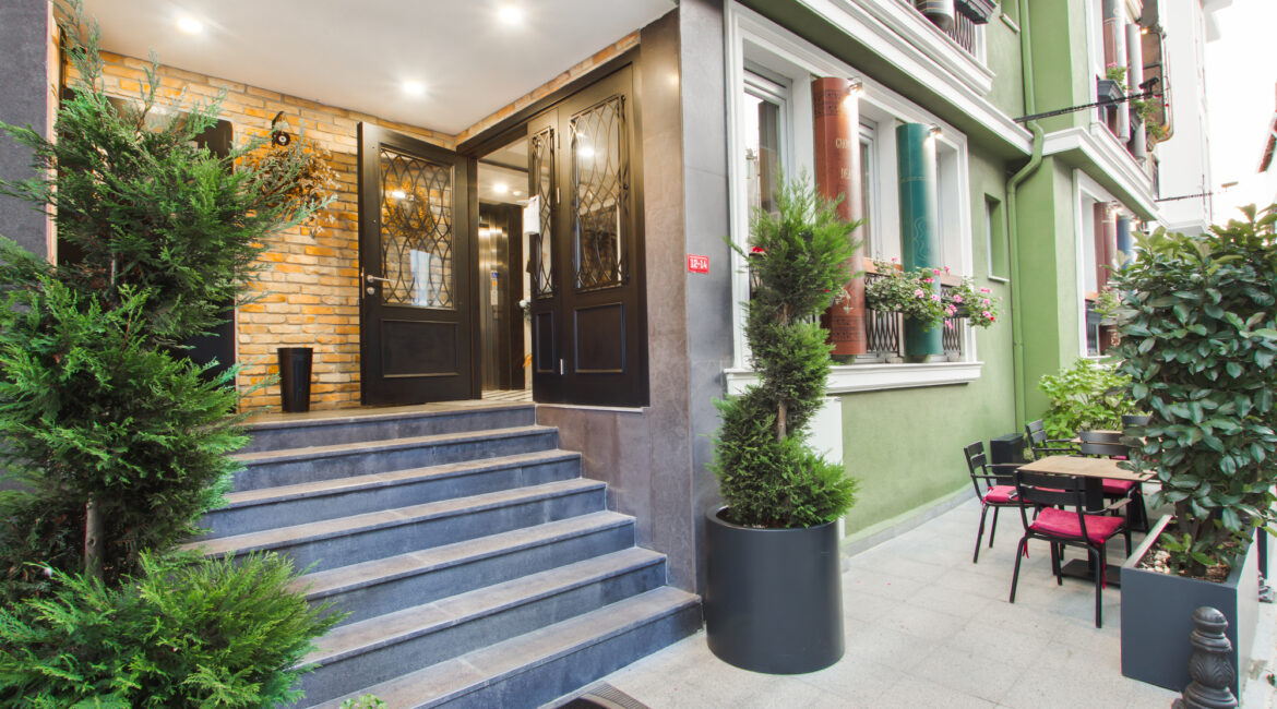 Entrance to Hotel Poem, a family-run boutique hotel in Sultanahmet, Istanbul