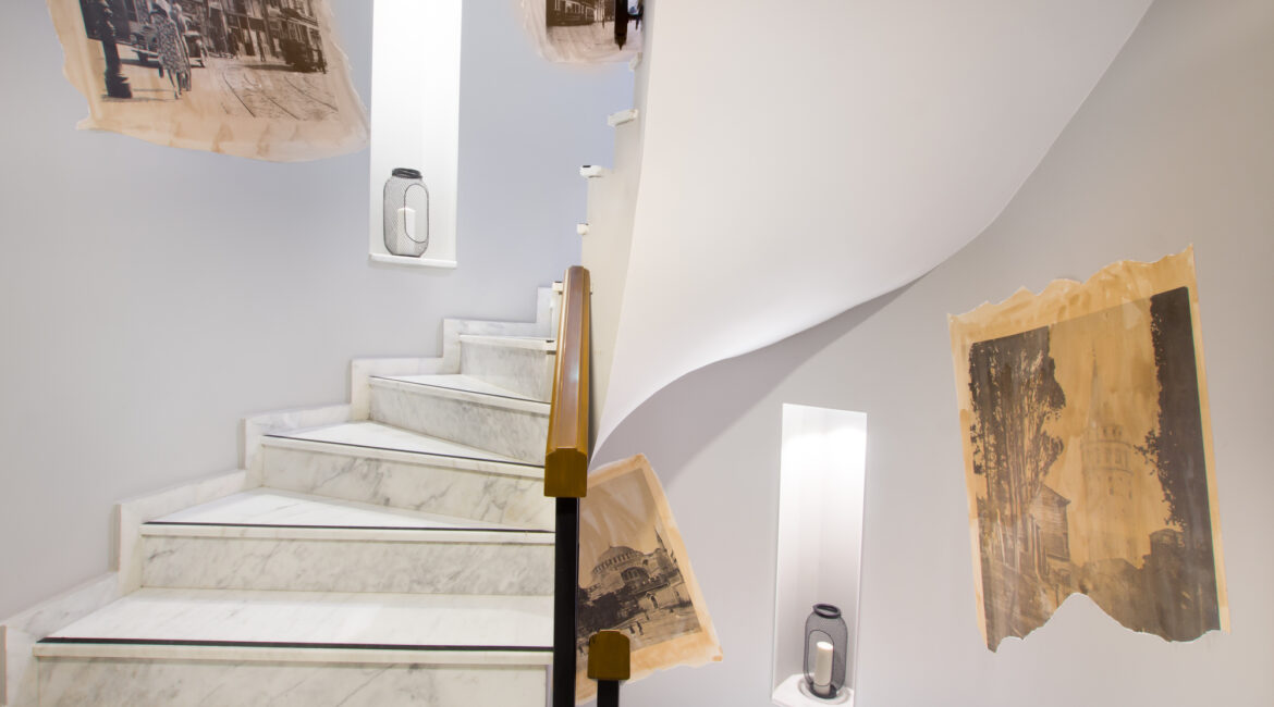 Simple staircase interior at Hotel Poem, centrally located in Istanbul