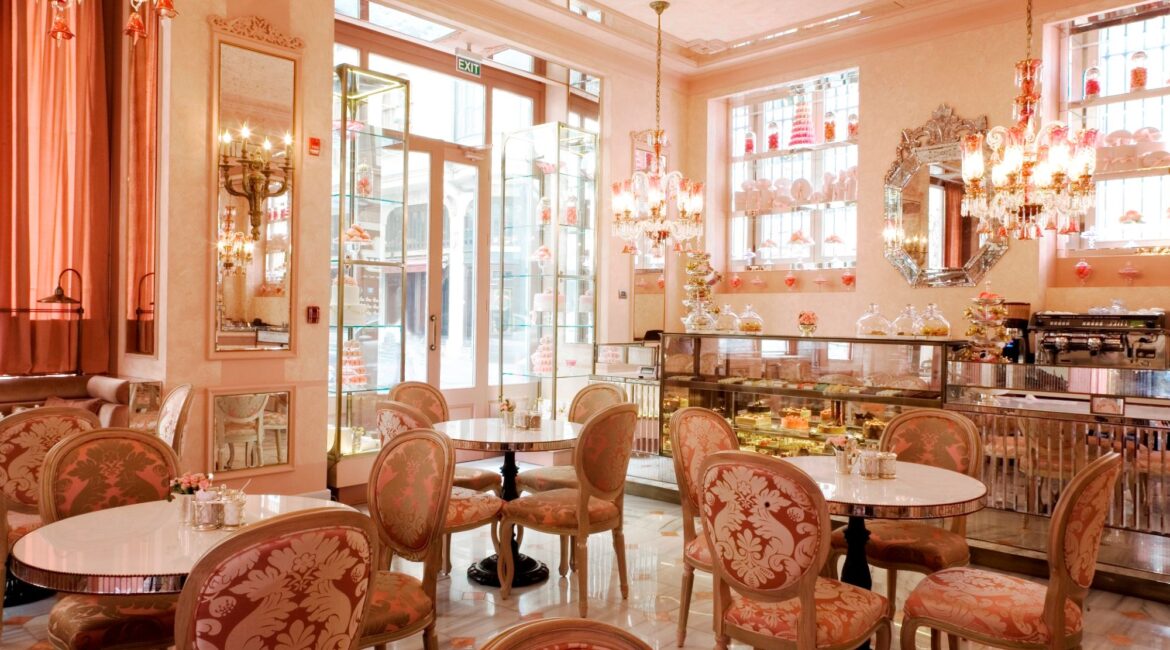 Patisserie de Pera café interior at Pera Palace Hotel Istanbul