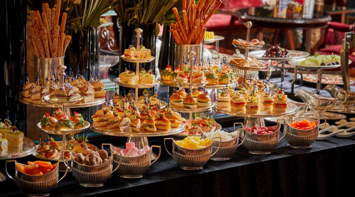 Traditional Turkish afternoon tea display at Pera Palace Hotel Istanbul