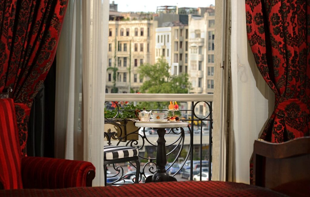 Balcony view from Agatha Christie Room at Pera Palace Hotel Istanbul
