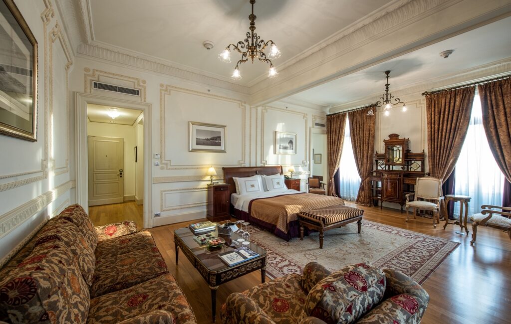 Elegant Bayar Suite bedroom at Pera Palace Hotel Istanbul