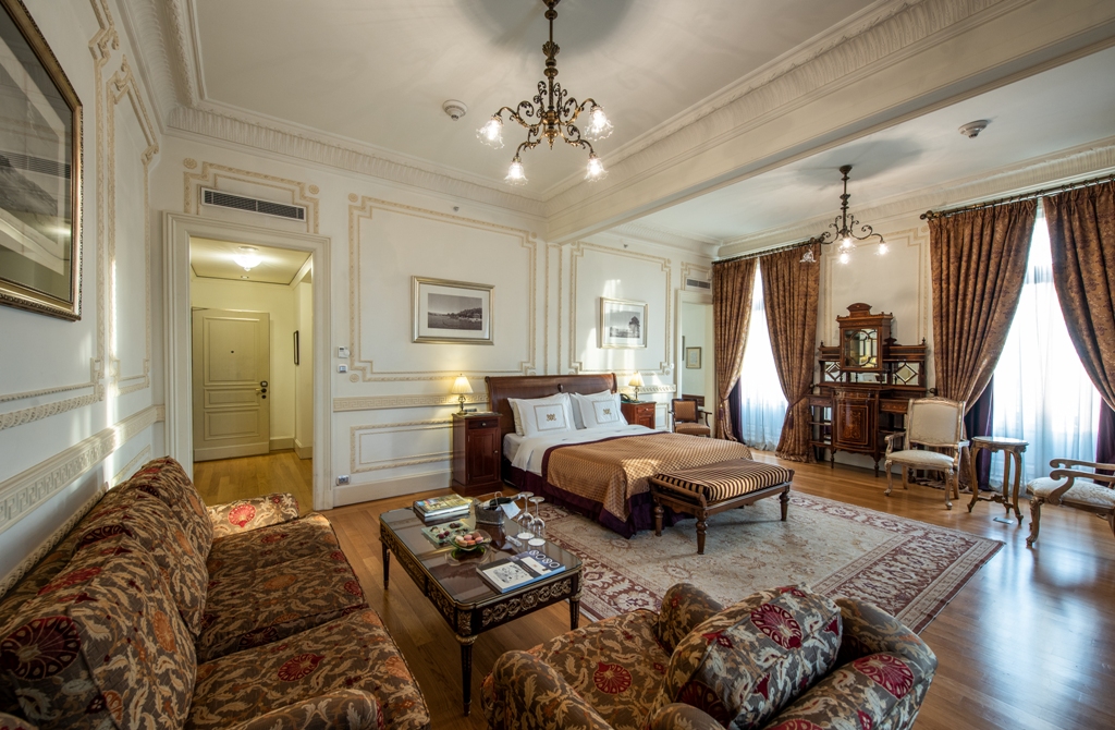 Elegant Bayar Suite bedroom at Pera Palace Hotel Istanbul