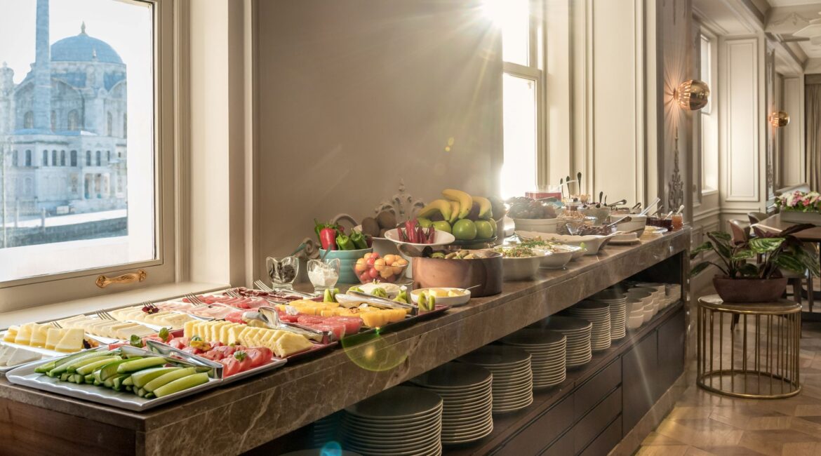 Elegant breakfast lounge at The Stay Bosphorus overlooking the Bosphorus in Istanbul