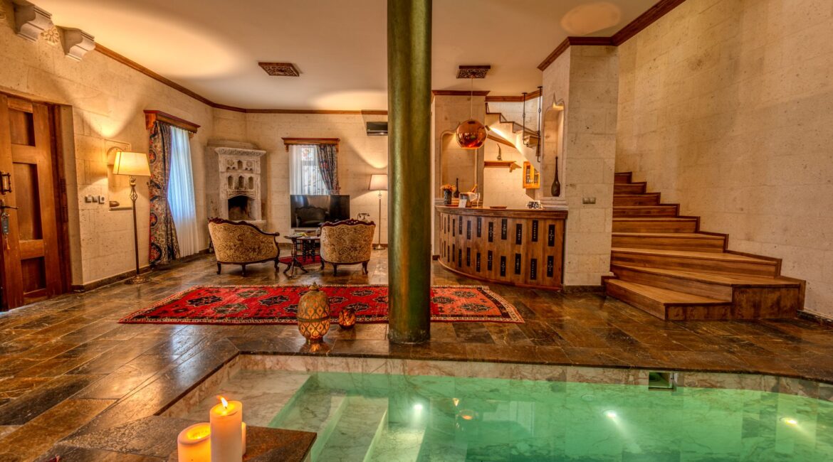 Luxury indoor pool suite at Museum Hotel Cappadocia