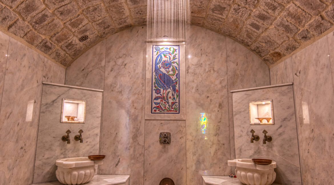 Traditional Turkish bath interiors at Museum Hotel Cappadocia