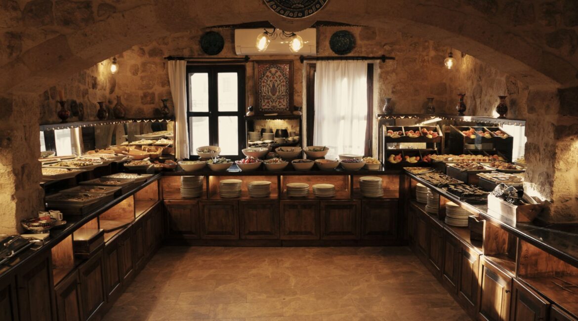 Buffet breakfast selection at Yunak Evleri Cappadocia