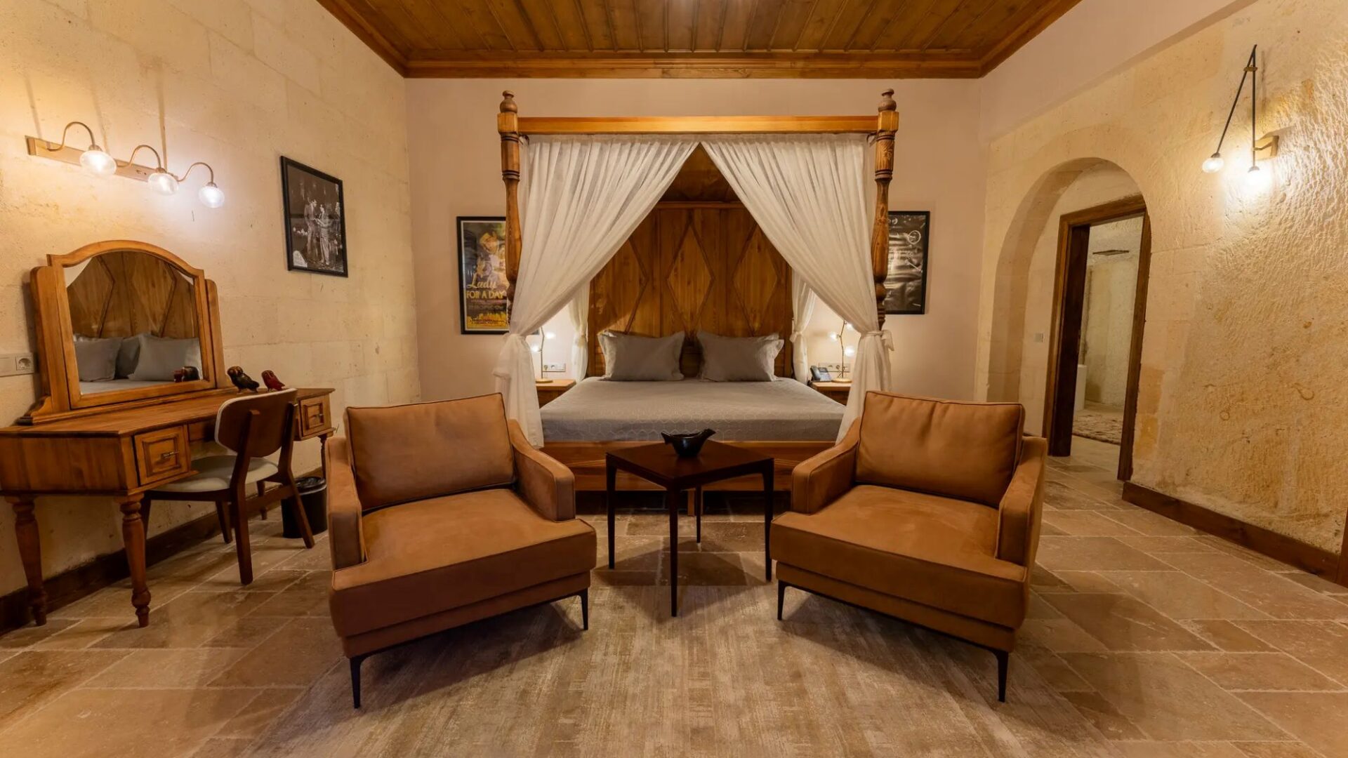 Traditional Mansion Suite living room at Asmali Konak Cave Suites, Urgup, Cappadocia
