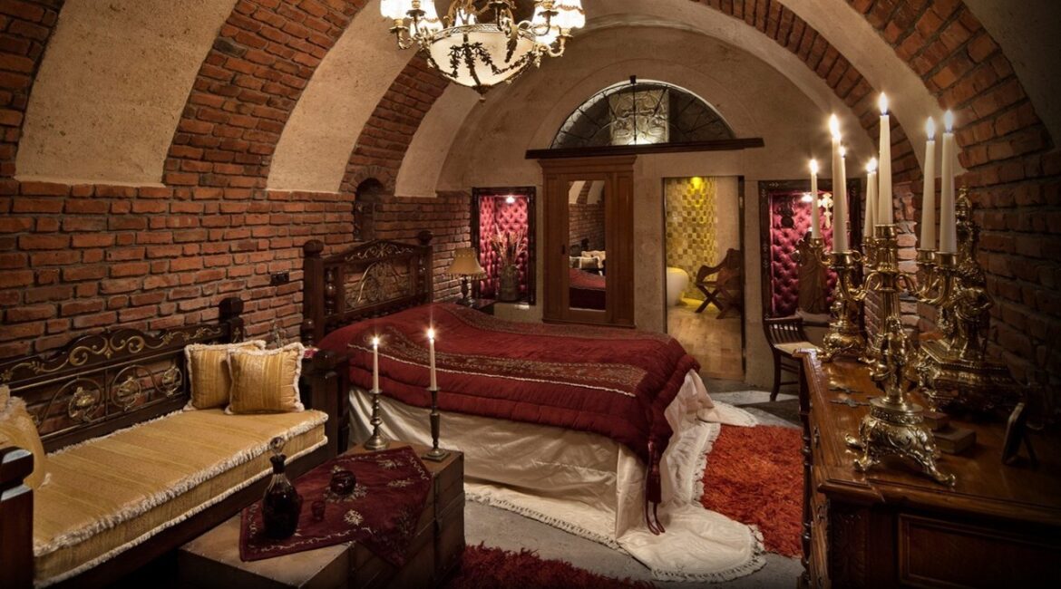 Old Chapel Suite at Sacred House Cappadocia with dramatic Gothic-inspired design