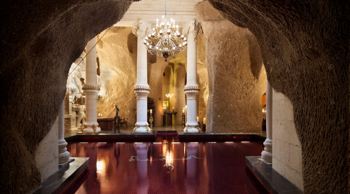 Subterranean spa interior at Sacred House Cappadocia featuring the Inferno wellness centre