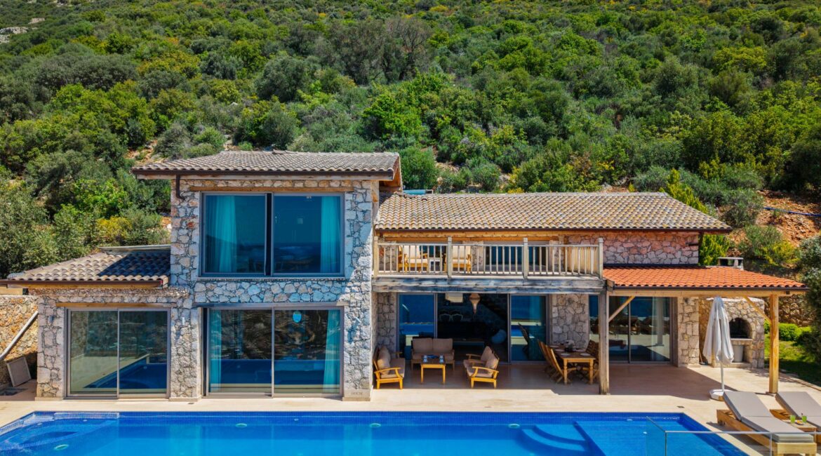 Aerial view of Villa Sedir Ev and private swimming pool