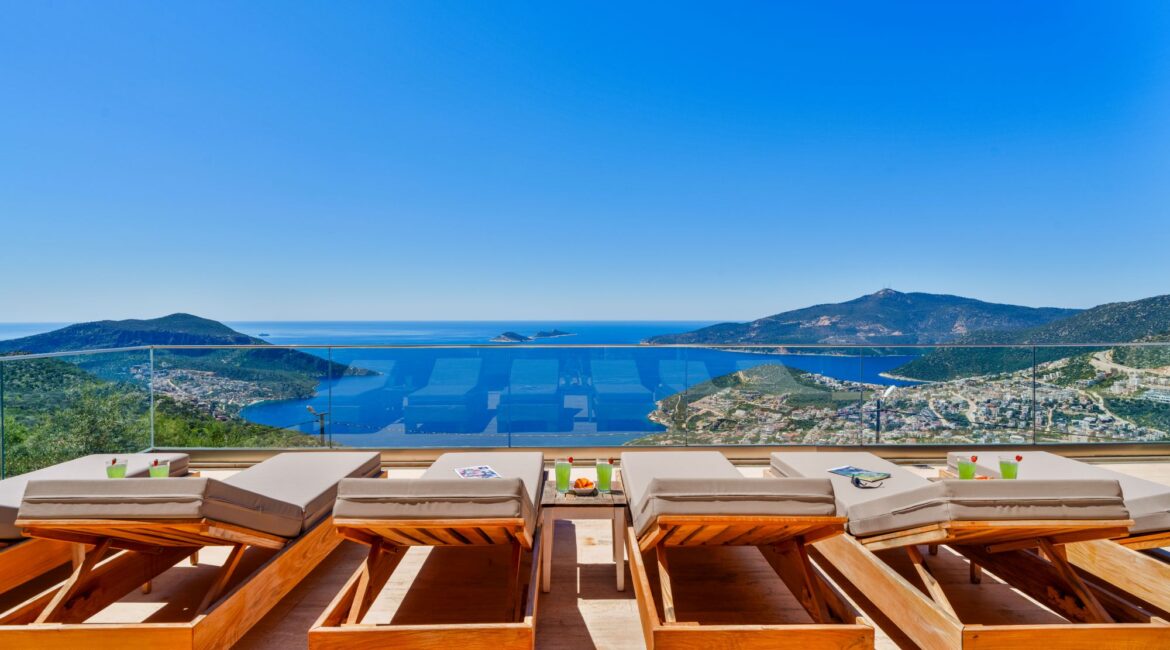 Luxury sun terrace with sea views at Villa Sedir Ev