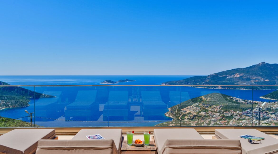 Panoramic Mediterranean views from Villa Sedir Ev, Kalkan