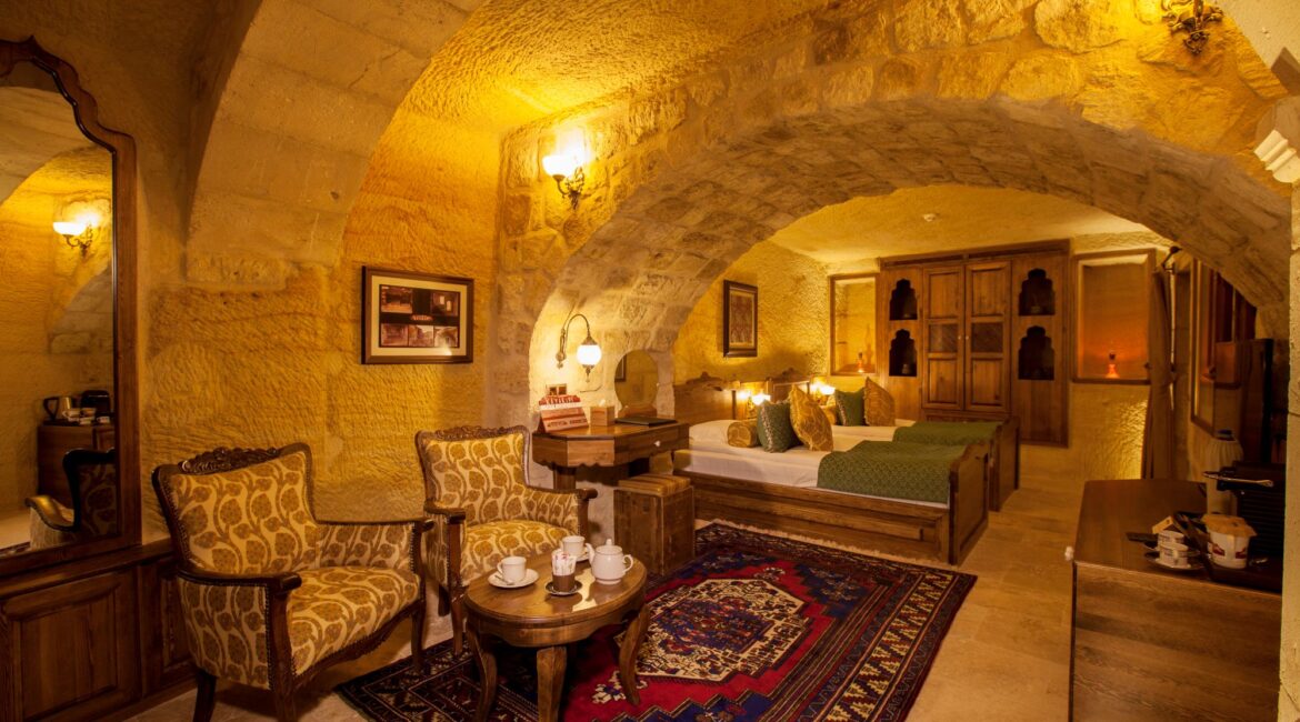 Ottoman-inspired luxury cave suite at Kayakapı Premium Caves in Cappadocia